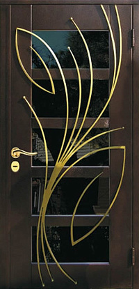 Железная дверь с декоративными вставками Д-001