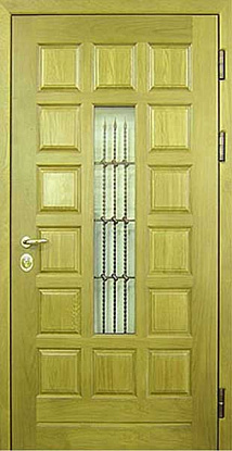 Элитная дверь с отделкой массивом дуба МС-7