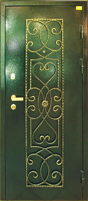 Железная дверь с декоративными вставками Д-003