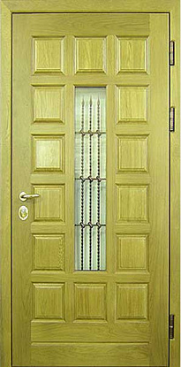 Элитная дверь с отделкой массивом дуба МС-3