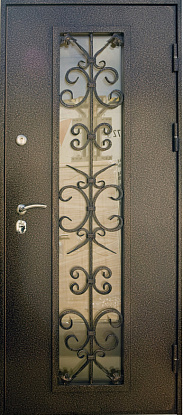 Железная дверь с декоративными вставками Д-009
