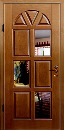 Железная дверь с декоративными вставками Д-017