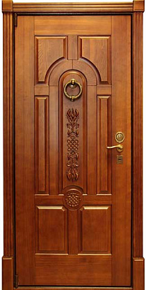 Элитная дверь с отделкой массивом дуба МС-21