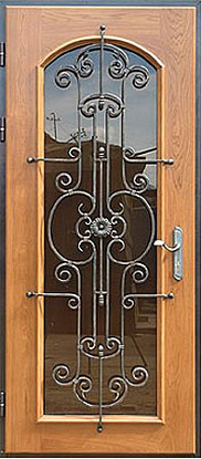 Железная дверь с декоративными вставками Д-007