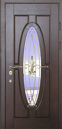 Железная дверь с декоративными вставками Д-018